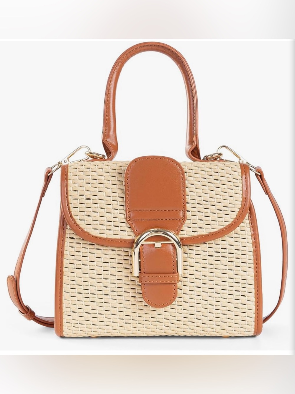 Retro Straw Woven Handbag Womens Small Cross Body Bag Shoulder Messenger Satchel